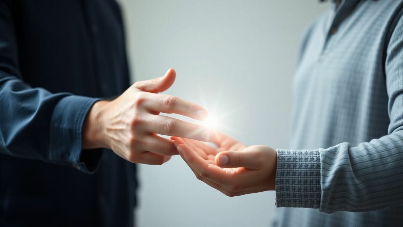 Praticien PNL guidant une personne avec énergie positive