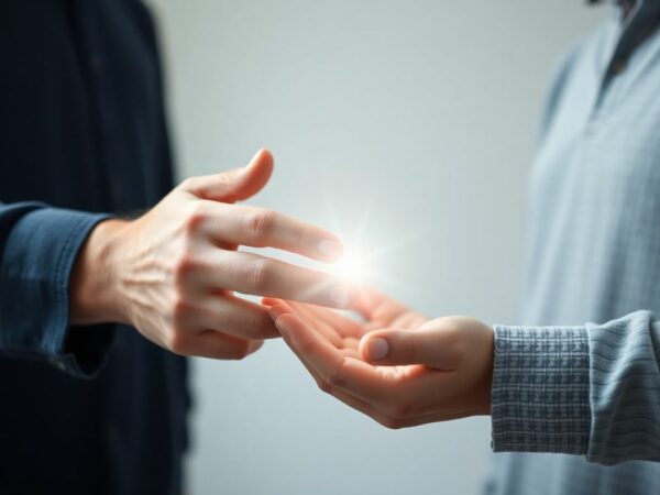 Praticien PNL guidant une personne avec énergie positive
