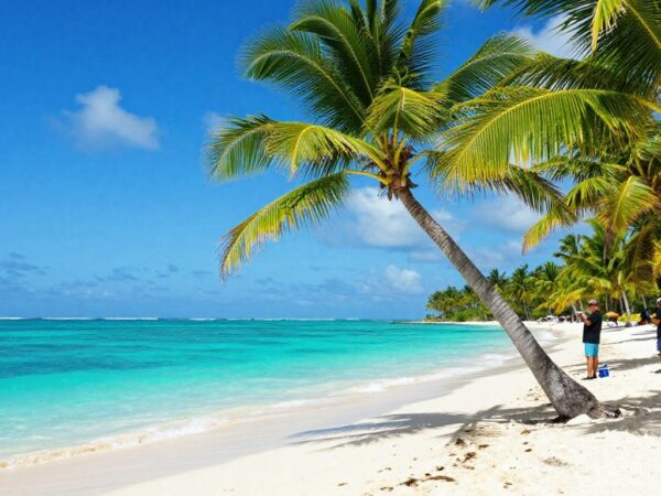 Tournage vidéo professionnel sur une plage des Caraïbes.